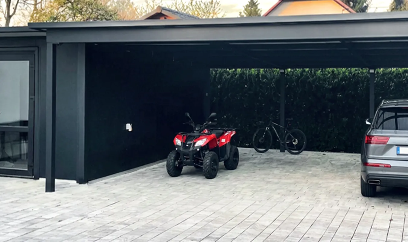 Stalowa wiata samochodowa typu carport