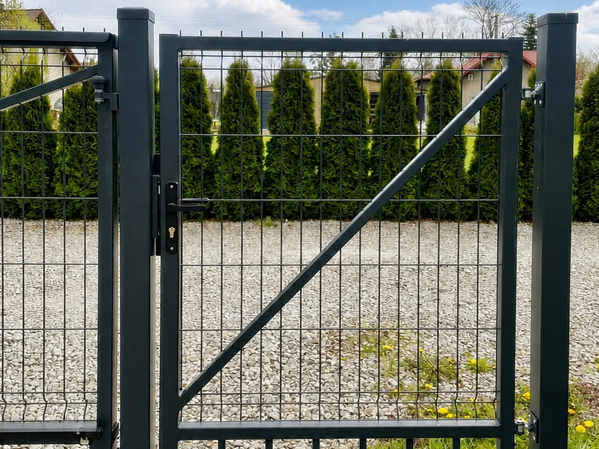 Stalowa furtka z wypełnieniem panelem 3D